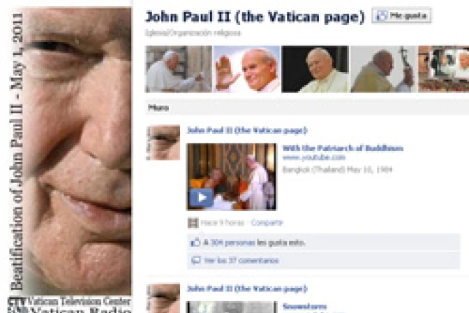 Página vaticana de Juan Pablo II es un éxito en Facebook