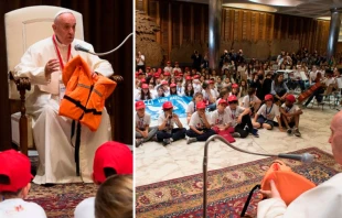 El Papa en el encuentro con los niu00f1os. Fotos: L'Osservatore Romano 