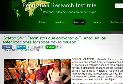Feministas pro aborto que apoyaron esterilizaciones ahora acusan a Fujimori