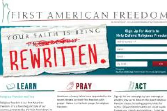 Obispos de EEUU crean sitio web en defensa de la libertad religiosa