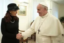 Papa Francisco junto a Cristina Fernández