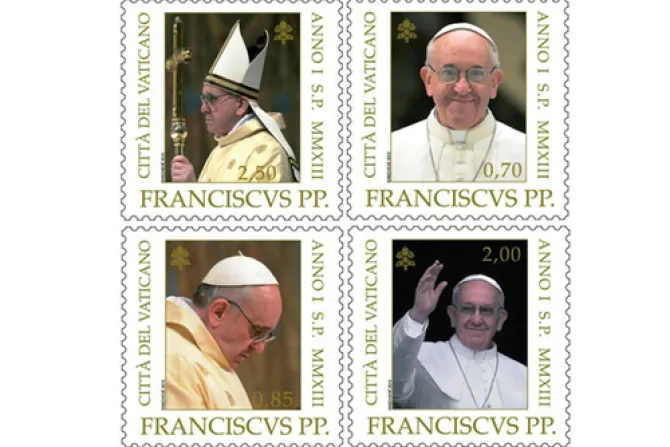 Presentan sellos postales del Papa Francisco