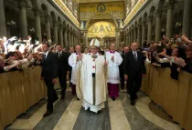 Papa Francisco en Basílica San Pablo Extramuros. Foto: News.va