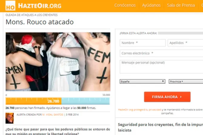 Exigen justicia tras ataque de Femen contra Cardenal Rouco en Madrid
