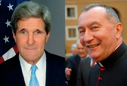 John Kerry (Foto United States Department of State) / Mons. Pietro Parolin (Foto Osservatore (CC BY-SA 3.0))
