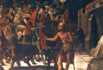 San Martín de Tours corta su capa para vestir a un pobre