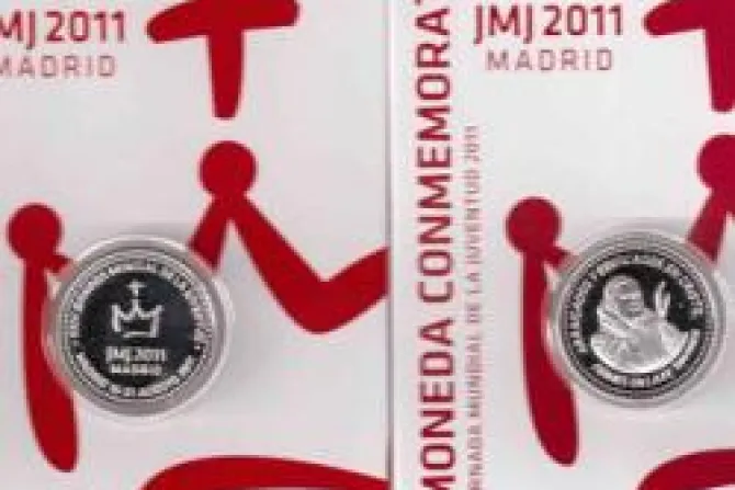 Moneda conmemorativa del viaje papal lleva logo de la JMJ y mapa de España