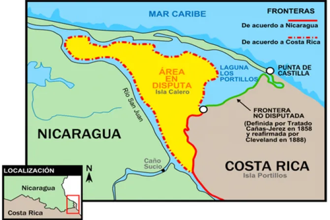 Iglesia pide diálogo entre Nicaragua y Costa Rica para resolver disputa territorial