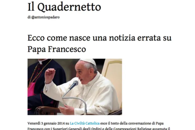 Así se hace una noticia errada sobre el Papa Francisco