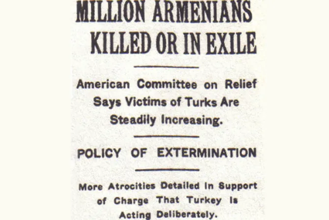 Recuerdan genocidio de millón y medio de armenios por parte de turcos