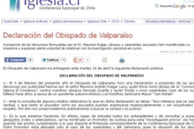 Obispado de Valparaíso responde a acusaciones sobre abusos sexuales