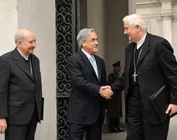 Cardenal Errázuriz / Presidente Sebastián Piñera / Mons. Alejandro Goic (foto iglesia.cl)