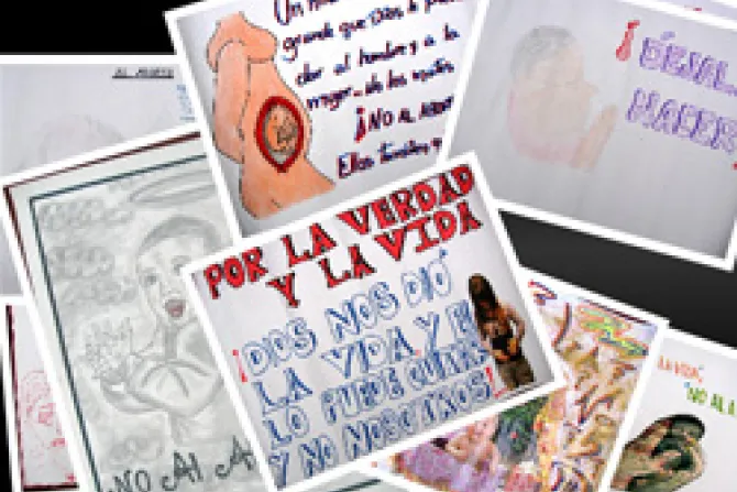 Concurso de pancartas en Perú en el marco del encuentro por la verdad y la vida