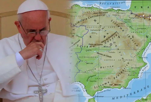 Papa Francisco. Foto: ACI Prensa / Mapa de España: Bas de Jong (CC BY-SA 3.0) ?w=200&h=150