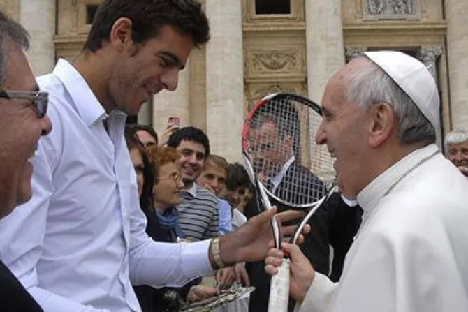 Del Potro saluda al Papa Francisco en el Vaticano: "Jamás lo olvidaré"