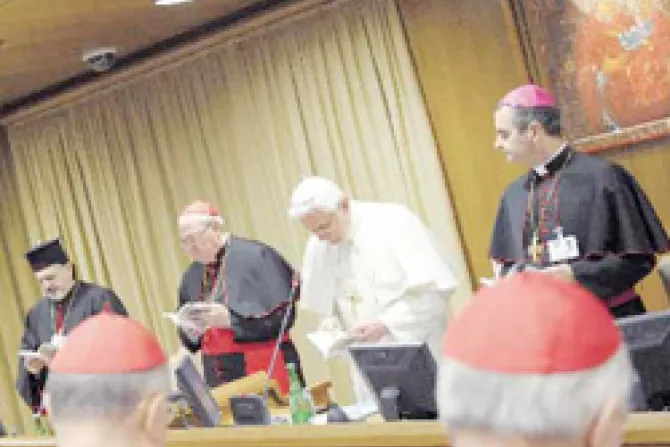 Con María y fe de la Iglesia vencer falsos "dioses" como droga y terrorismo, alienta Benedicto XVI