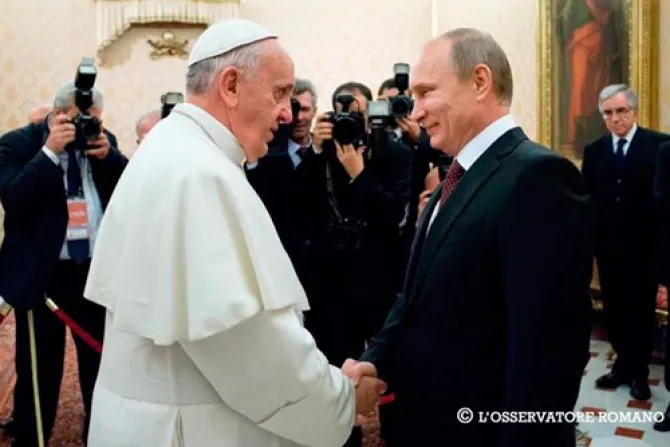 VIDEO: El Papa recibe a Putin y conversan sobre la paz en Oriente Medio y el G20