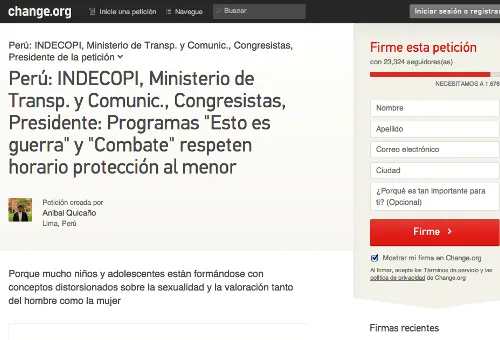 (Actualizado) Perú: 25 mil exigen cese de programas obscenos en horario de protección al menor