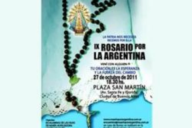 Convocan a rezar el Santo Rosario por Argentina
