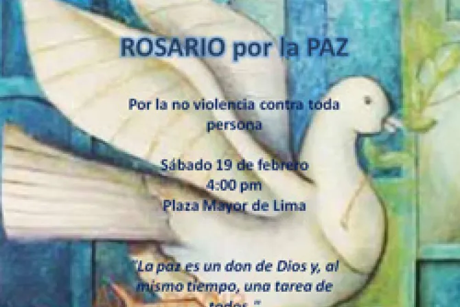 Convocan a Rosario por la paz en atrio de Catedral de Lima