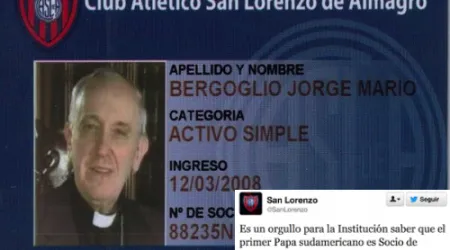 Es un orgullo que Papa Francisco sea “hincha” de San Lorenzo, asegura club deportivo