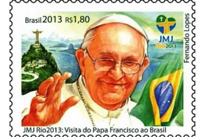 Emiten 1,2 millones de sellos y 10.000 medallas con la imagen del Papa en Brasil
