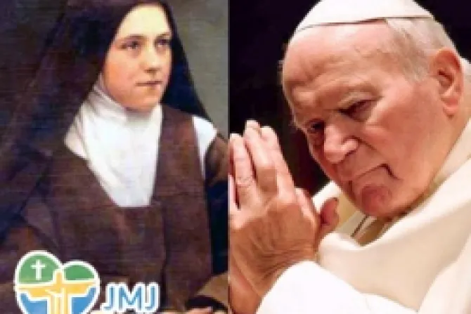 Juan Pablo II y Santa Teresa del Niño Jesús entre patrones de JMJ Río 2013