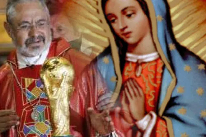 España ofrece Copa Mundial a Virgen de Guadalupe en México