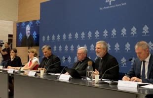 Presentaciu00f3n del Instrumentum Laboris en la Oficina de Prensa de la Santa Sede este 20 de junio. Cru00e9dito: Daniel Ibu00e1u00f1ez / ACI Prensa. 