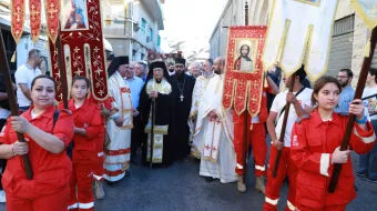 La procesión en Zahle (Líbano) en la Solemnidad del Corpus Christi, el 30 de mayo de 2024.