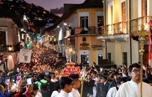 Procesión eucarística en Quito, Ecuador, durante el 53° Congreso Eucarístico Internacional realizado en esa ciudad en septiembre de 2024 Crédito: Arquidiócesis de Quito.