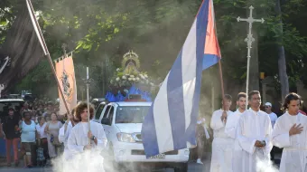 Feligreses de la Parroquia del Sagrado Corazón de Jesús, en El Vedado, durante una procesión en honor a la Virgen de la Caridad del Cobre, 7 de septiembre de 2023.