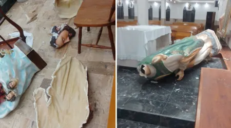 Hombre destruye imágenes del Sagrado Corazón y San Judas Tadeo en iglesia