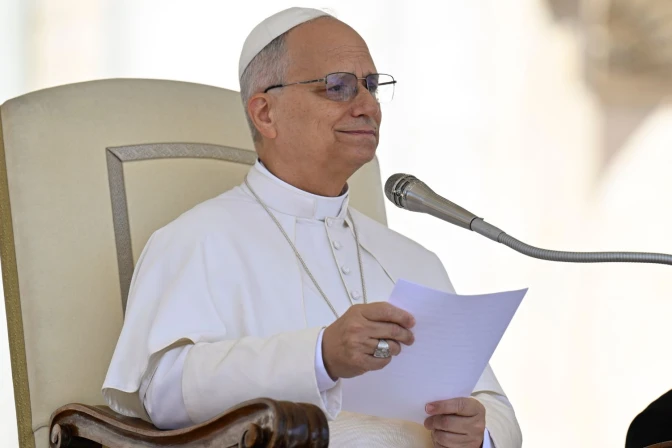 Imagen referencial del Papa León XIV durante una Audiencia General