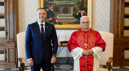 León XIV con Karol Tadeusz Nawrocki, presidente de Polonia