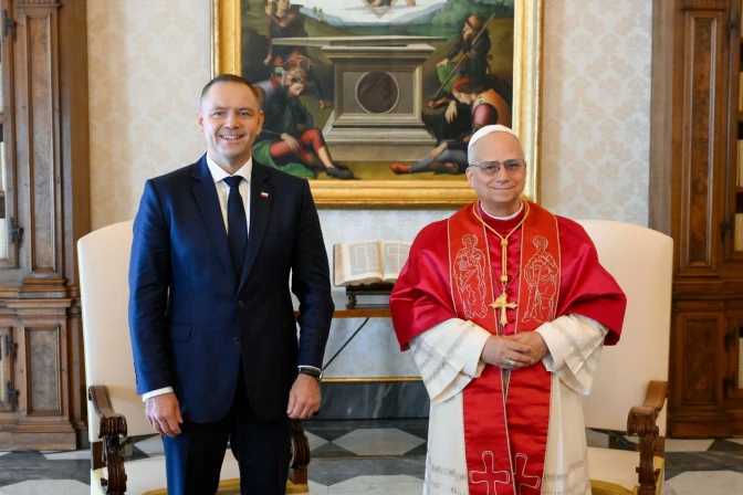 León XIV con Karol Tadeusz Nawrocki, presidente de Polonia