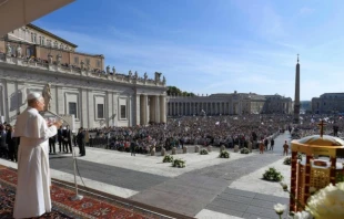 El Papa León XIV este domingo 7 de septiembre durante la Misa de canonización Crédito: Vatican Media