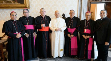 El Papa León XIV junto a la presidencia del CELAM