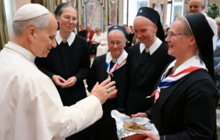 Imagen del Papa León XIV con los peregrinos de Rusia Crédito: Vatican Media