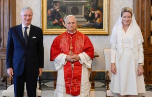 Los reyes de Bélgica visitan al Papa León XIV en el Vaticano Crédito: Vatican Media