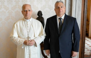 El Papa León XIV junto a Viktor Orbán este lunes 27 de octubre Crédito: Vatican Media