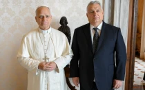 El Papa León XIV junto a Viktor Orbán este lunes 27 de octubre
