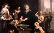 Santa Isabel de Hungría atendiendo a los necesitados