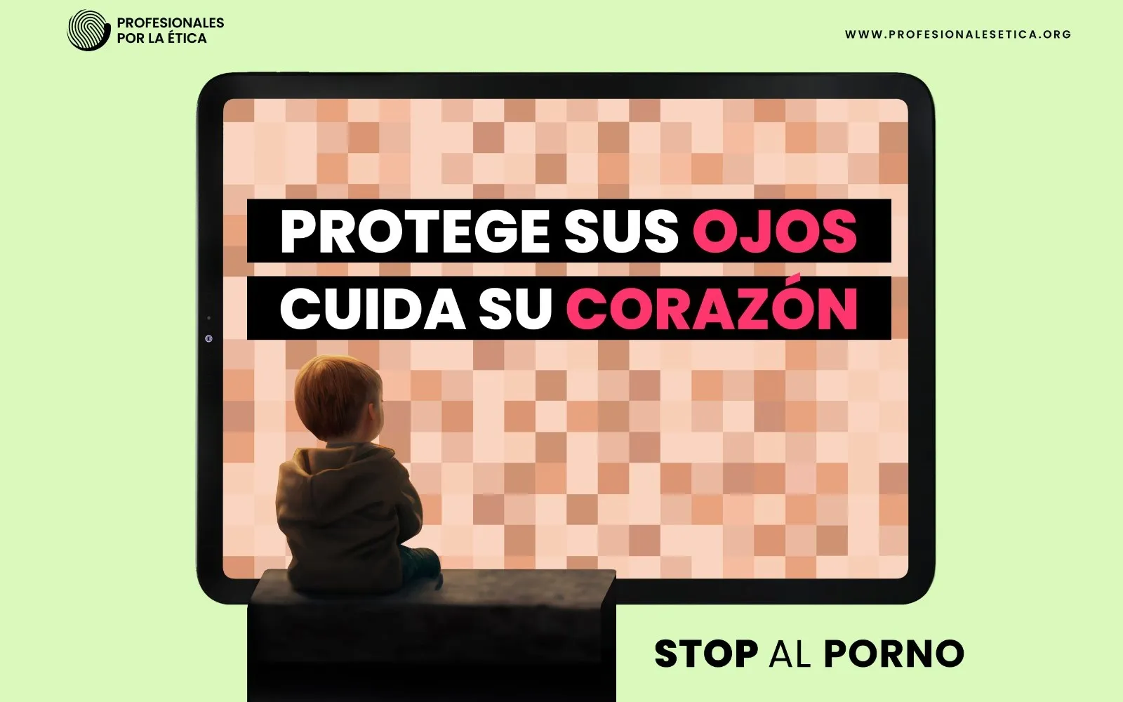 Imagen de la campaña contra la pornografía en menores: "Protege sus ojos, cuida su corazón".?w=200&h=150
