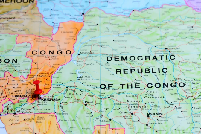 Mapa de República Democrática del Congo