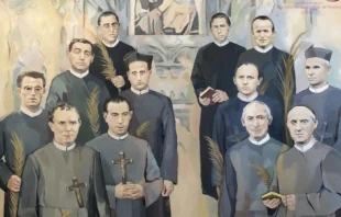 Cartel oficial de la beatificaciu00f3n de 12 mu00e1rtires redentoristas en Madrid. Cru00e9dito: Congregaciu00f3n del Santu00edsimo Redentor 