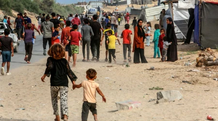 Palestinos desplazados.