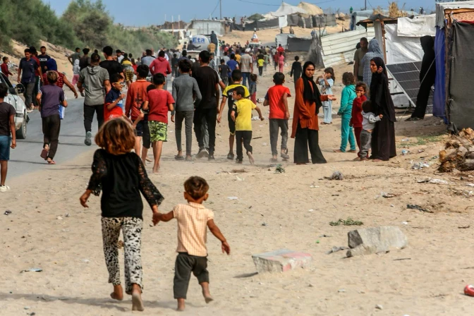 Palestinos desplazados.