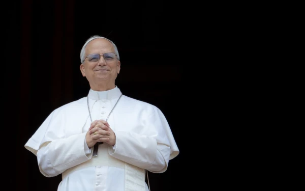 El Papa León XIV en el Regina Coeli de este domingo. Crédito: Daniel Ibáñez/ EWTN News