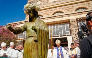 Nuestra Señora Reina de Palestina en el santuario mariano de Deir Rafat en Tierra Santa. Crédito: Latin Patriarchate of Jerusalem.